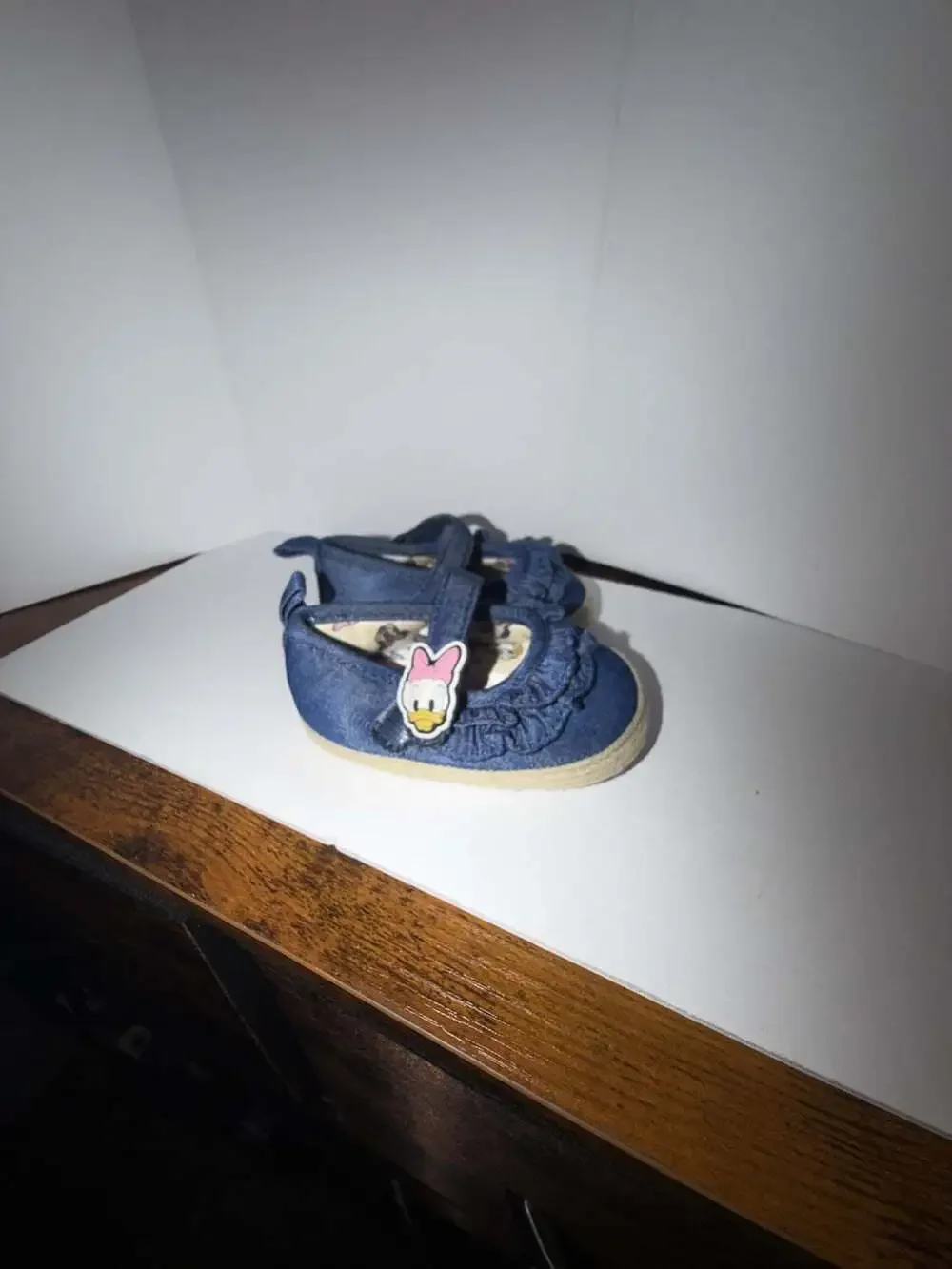 Disney Baby Minnie Mouse Daisy Duck Frilly Denim Shoes Size 6-9M